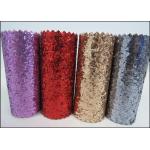 Sparkle Mixed Glitter Fabric Sheets , Pu Leather Multi Color Glitter Fabric for sale