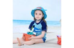 China Wide Brim Blue Cartoon Bucket Hat UPF 50+ SGS UPF Certificate supplier