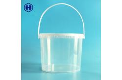 China Single Handle Transparent Plastic Bucket PP Round Cover  Yogurt Packing supplier