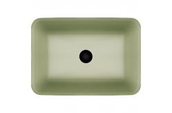 China 105mm 330mm Counter Top Bowl Sink Rectangular White Light Green Bathroom supplier