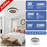 Bedroom Remote Control Silent DC Motor Low Profile Ceiling Fan With Lights