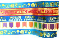 China Custom Printed 15mm*10m Gold Foil Decorative Washi Tape supplier