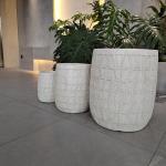 Modern Reinforced Clay Planter Textured Surface For Minimalist Style