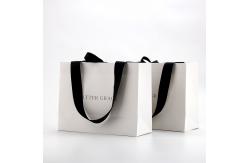 China Eco Friendly Custom Printed Bamboo Paper Shopping Bag With Ribbon Handle supplier