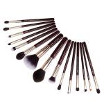 Jessup 15pcs Zinfandel Color Natural Hair Makeup Brush Set with Aluminium Ferrule for sale
