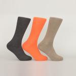 Orange Bamboo Fiber Cotton Dress Socks With Elastane Anti Bacterial Material for sale