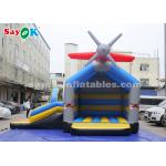 Inflable Bouncer Slides 0.4mm PVC Tarpaulin Inflatable Jump And Slide Bouncer With Airplane For Kids for sale