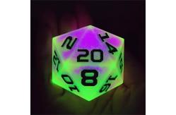 China Single 20 Sided Glowing Resin Game Dice DND COC TRPG supplier