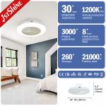 Smart App Control 20 Inch Flush Mount LED Ceiling Fan For Bedroom
