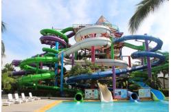 China Outdoor Water Amusement Park Playground Swimming Pool Equipment Spiral Slide Set supplier