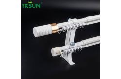 China Adjustable Extendable Tension Rod , White Double Curtain Pole For Window supplier