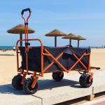 Wide Wheel Beach Folding Wagon Cart Rear Opening Design General Purpose for sale