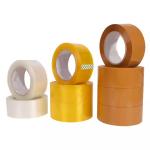 Yellow Brown Custom Waterproof Acrylic Bopp Single Sided Pressure Sensitive Adhesive Tape for sale
