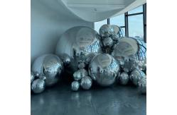 China Double Layer Inflatable Advertising Balloons Silver Inflatable Mirror Ball supplier