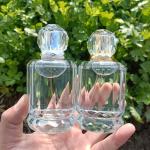 Crystal White Glass Perfume Bottle 100ml Vertical Stripe Cylindrical Bayonet for sale