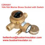 10A/16A marine brass socket with switch CZKH109 IP56 adopted standard DIN89263