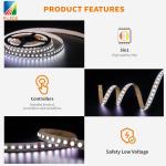 High Lumen SMD 5050 5 in 1 RGBCCT Dc 12V 24V 5M 300 LEDs RGB Mixed Dual Color Flexible Led Light Strip RGBWW for sale