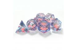 China Pink Flow Sand Blue Crystal Resin Dice Multi Sided Handmade supplier