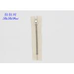Aluminum Reverse Coil Cotton Zipper High Polished White Cotton Tape Double Top Stop for sale