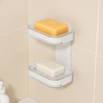 No Drilling Strong Adhesive Plastic Shower Caddy Soap Holder for Bathroom and Kitchen for sale