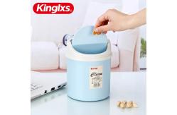 China Open Top Mini Table Car Blue Kitchen Trash Can With Swing Lid supplier