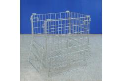 China Lightweight Collapsible Metal Mesh Containers For Warehouse Storage supplier