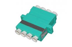 China LC OM3 Quad optical fiber adapter for Optic LAN Blue / Beige / Aqua supplier