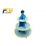 Luxury Fancy Cardboard Cake Display , Round Shape Three Tier Cardboard Cake Stand
