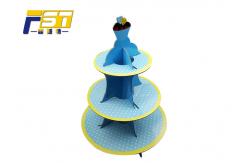 China Luxury Fancy Cardboard Cake Display , Round Shape Three Tier Cardboard Cake Stand supplier