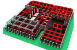 China Childrens Bounce Trampoline Park With Ninja Warrior Course And Climbing Wall supplier