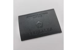 China Custom Embossed Leather Patches , PU Leather Labels Fashionable Design supplier