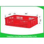 Economic Plastic Stacking Crates , Recyclable Industrial Plastic Crates Space Saving for sale