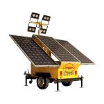 All-in-One Solar Power Trailer With CCTV Lighting Tower Alarm System For Road Work for sale