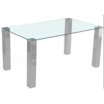 Clear Rectangular Glass 70kgs 150x90cm Modern Dining Table for sale
