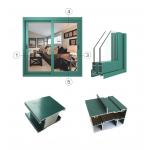 6063 Alloy Aluminum Sliding Window Frame Green Powder Coating for sale