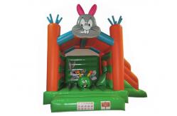 China Carotte / Rabbite Combo Inflatable Jump House Strong Pvc Fire Resistance For Backyard supplier