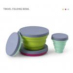 Outdoor Silicone Tableware Set,Silicone folding bowl and portable cutlery set for outdoor picnics and travel for sale