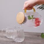 Kitchen 1.5L Glass Water Pitcher Microwave Safe High Borosilicate Material