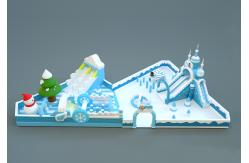 China Winter Snow Park Inflatable Slides Jumping Castle (White & Bule ) supplier