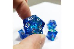 China Blue Ocean Heart Crystal Resin Boarding Dice Set Dragon and Dungeon supplier