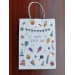 CMYK Printed Kraft Paper Takeaway Shopping Bags 60gsm Food Grade for sale