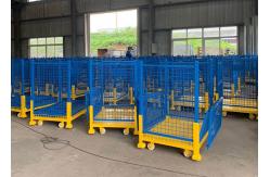 China Collapsible Metal Mesh Industrial Stillages Pallets With Castors supplier