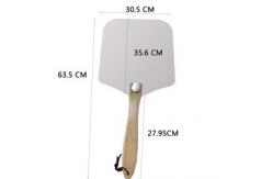 China 12*14*25'' Pizza Turning Peel Foldable Wooden Handle Aluminum Pizza Peel supplier