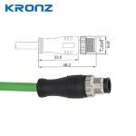 M12 Connector Ethernet / IP Dual Shielded Cable X Code 0.5A 50V 24AWG PVC 5 Meter Cable for sale