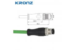 China Industrial M12 Circular Connector Ambient Temperature -25- 85C Straight Cable Outlet supplier