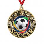 Custom Soccer Medals Engravable / Gold Football Medal with Free Lanyard