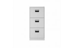 China Office Storage 3 Tiers Metal Filing Cabinet With Lock Big Drawer Grey supplier