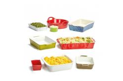 China Microwave Safe Stoneware Ceramic Bakeware Sets Eco Friendly With Handle supplier