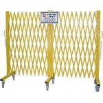 Yellow Folding Barrier Gate Accordion Safety Barriers Max Opening 20’ X 52 ½” High for sale