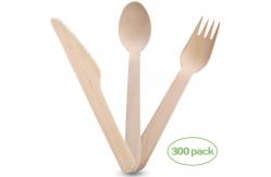China Natural Biodegradable Bulk Birch Wood Spoon / Forks / Knives Disposable supplier